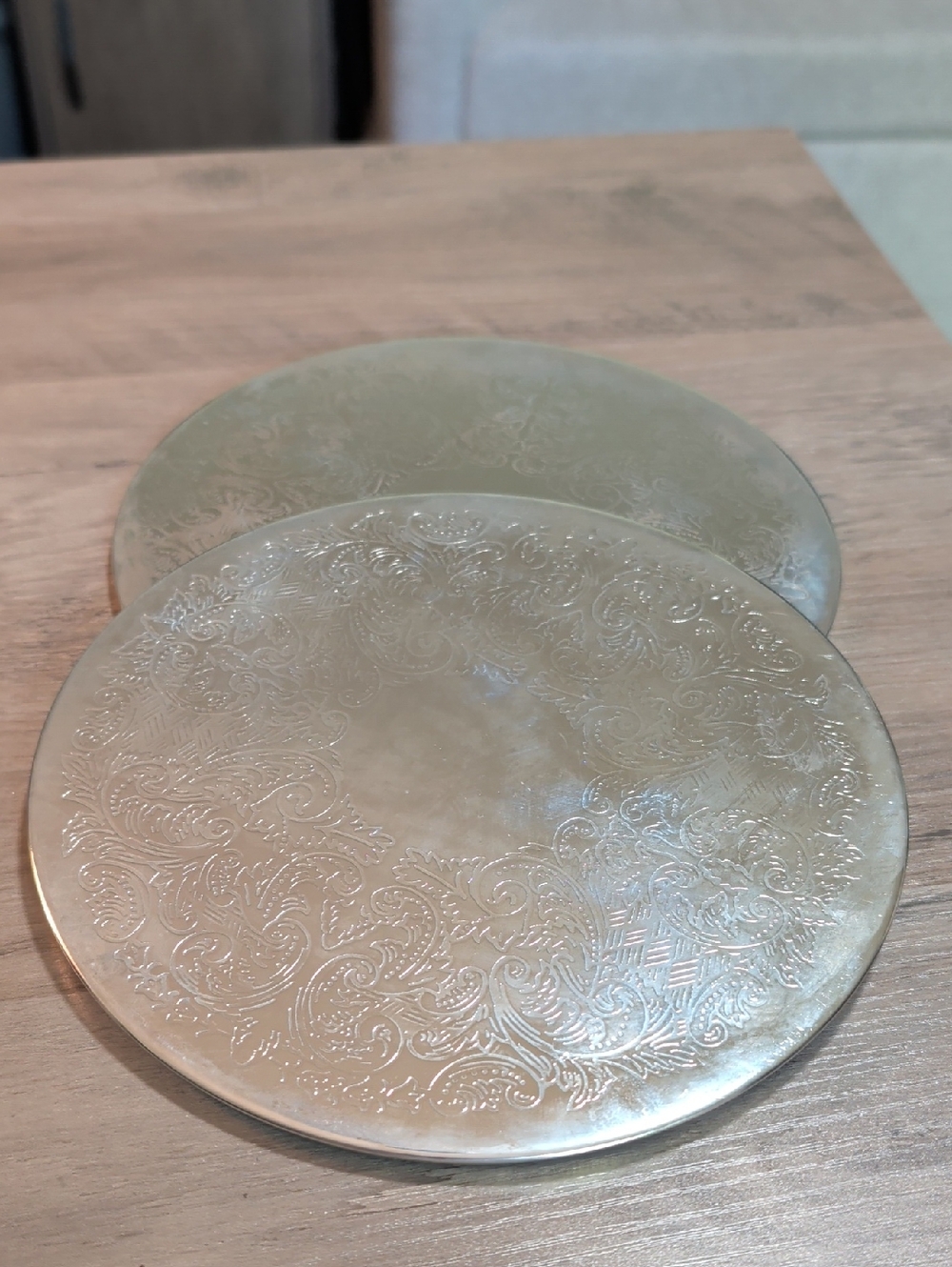 Vintage Set Of 2 Silver Plated Trivets